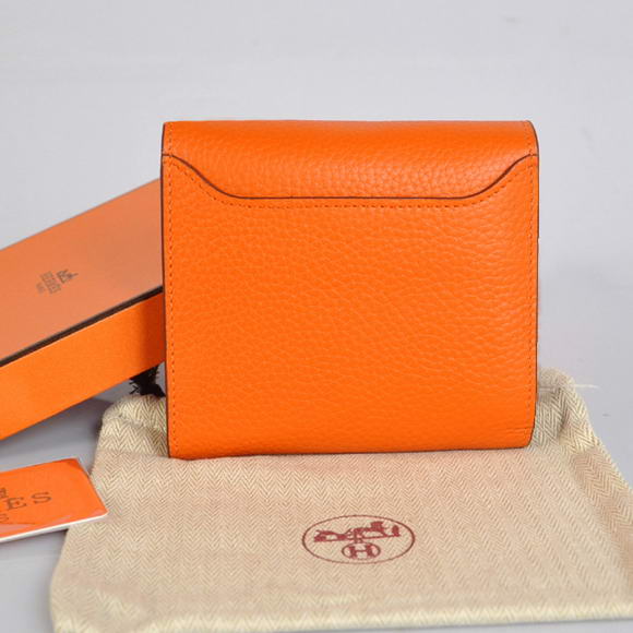 Cheap Fake Hermes Constance Wallets Togo Leather A608 Orange